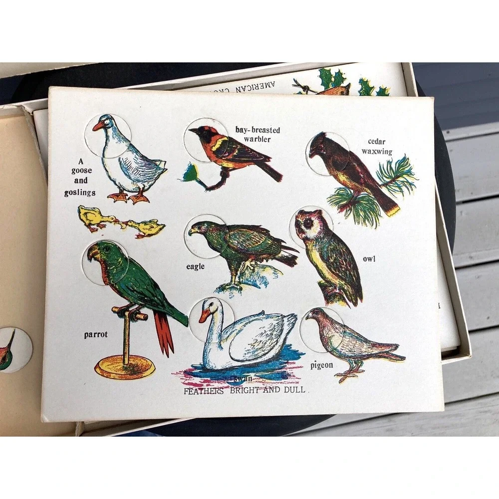 Vintage Child Welfare Publishers Bird Wonderland puzzle game color 1940's